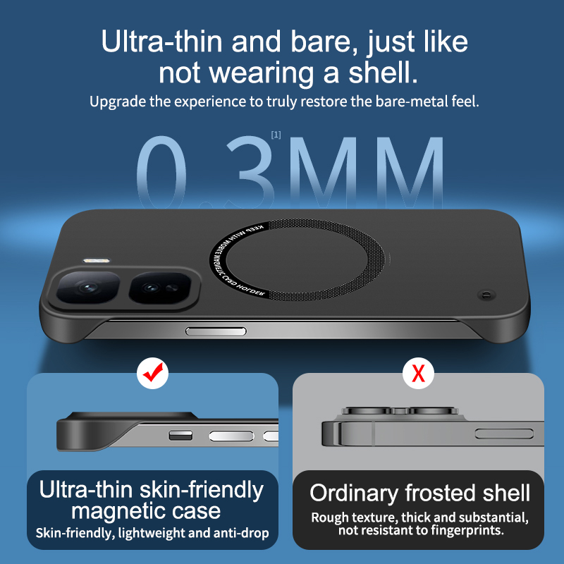 Frameless Phone Case for vivo  - Ultra Thin Frameless Phone Cover recension och pris